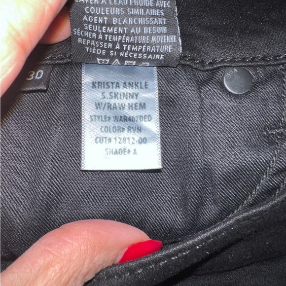 Hudson Krista Ankle Supper Skinny Jeans, size 30, color is dark black. - Picture 5 of 14